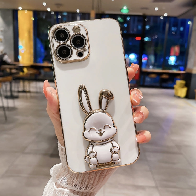 Plating Rabbit Holder Phone Case, For iPhone 12 Pro Max, For iPhone 11, For iPhone 11 Pro