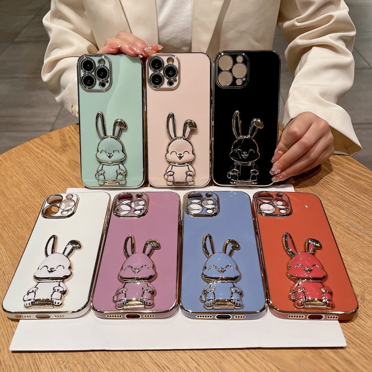 Plating Rabbit Holder Phone Case, For iPhone XS Max