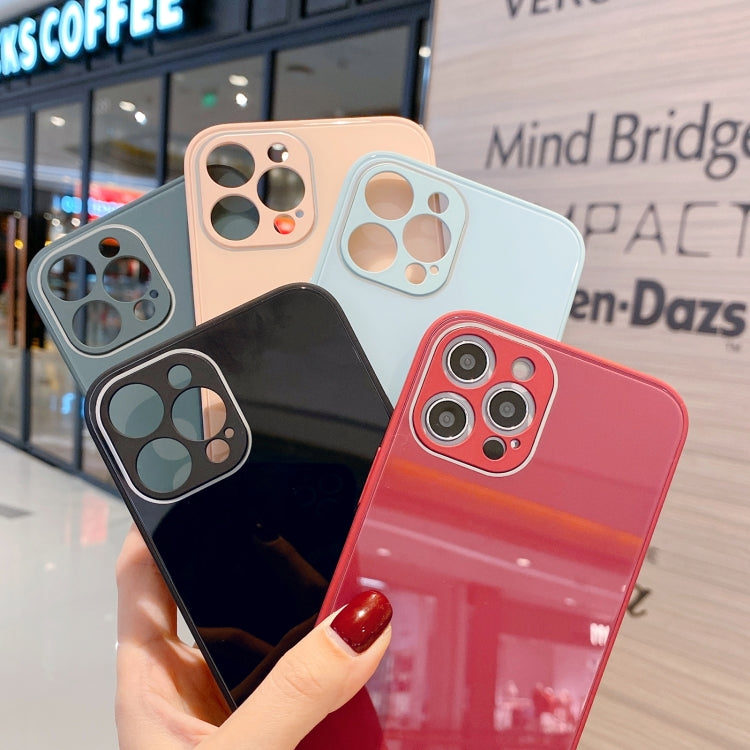 Solid Color Tempered Glass Phone Case, For iPhone 14, For iPhone 14 Plus