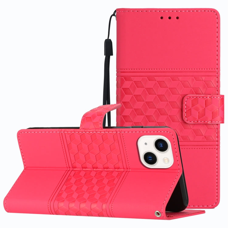 Diamond Embossed Skin Feel Leather Phone Case with Lanyard, For iPhone 12 Pro, For iPhone 12 Pro Max, For iPhone 13, For iPhone 13 mini
