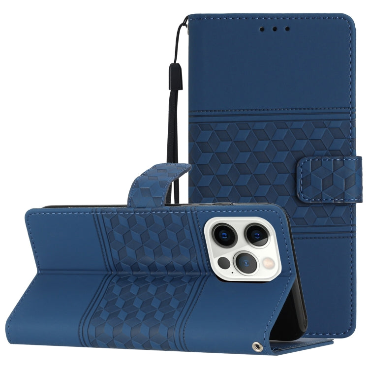 Diamond Embossed Skin Feel Leather Phone Case with Lanyard, For iPhone 14 Pro, For iPhone 14 Pro Max, For iPhone X / XS, For iPhone XR