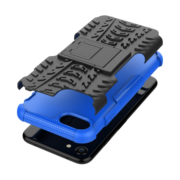 Tire Texture Shockproof TPU+PC Protective Case with Holder, For iPhone SE 2022 / SE 2020, For Sony Xperia 10 Ⅱ, For Huawei Honor Play 9A