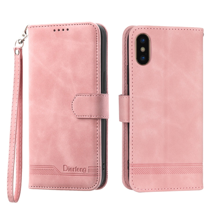 Dierfeng Dream Line TPU + PU Leather Phone Case, For iPhone XS Max, For iPhone XR, For iPhone X/XS, For iPhone 6 Plus/7 Plus/8 Plus