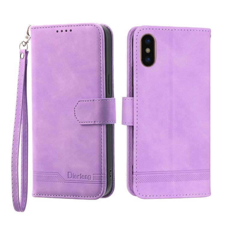 Dierfeng Dream Line TPU + PU Leather Phone Case, For iPhone XS Max, For iPhone XR, For iPhone X/XS, For iPhone 6 Plus/7 Plus/8 Plus