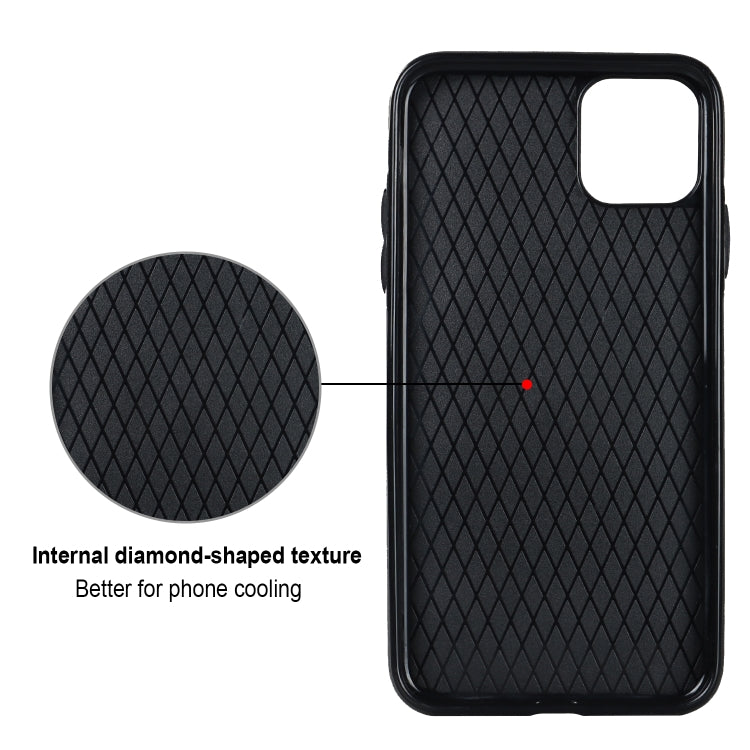 Rhombic PU Leather Phone Case with Ring Holder, For iPhone 11 Pro, For iPhone 11 Pro Max, For iPhone X / XS
