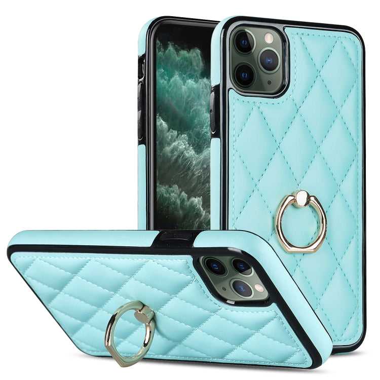 Rhombic PU Leather Phone Case with Ring Holder, For iPhone 11 Pro, For iPhone 11 Pro Max, For iPhone X / XS