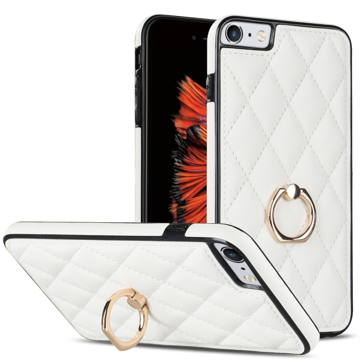 Rhombic PU Leather Phone Case with Ring Holder, For iPhone XR, For iPhone XS Max, For iPhone SE 2020 / SE 2022 / 7 / 8