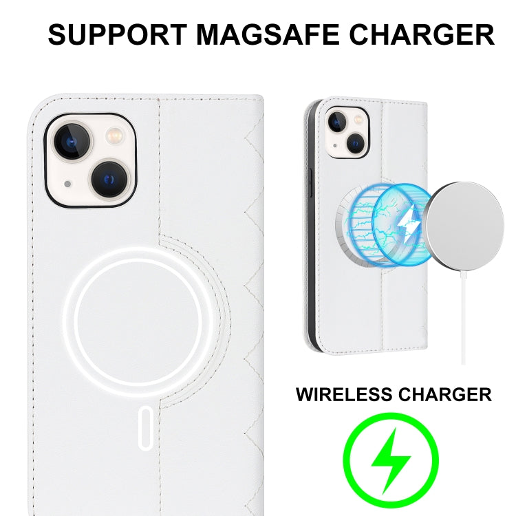 Rhombic MagSafe RFID Anti-Theft Wallet Leather Phone Case, For iPhone 14, For iPhone 14 Plus, For iPhone 14 Pro