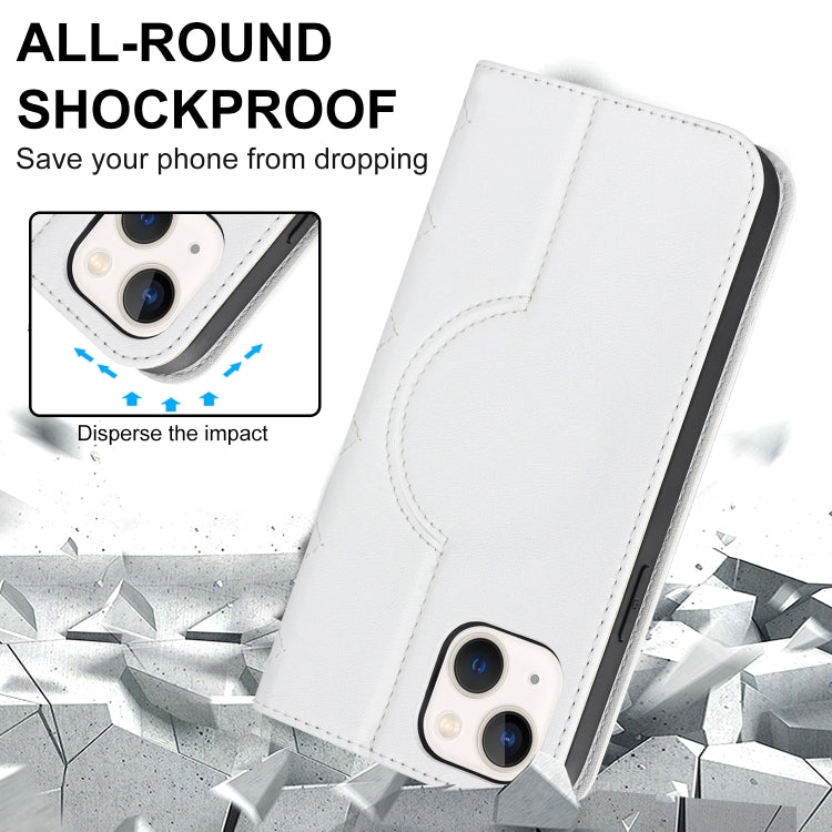 Rhombic MagSafe RFID Anti-Theft Wallet Leather Phone Case, For iPhone 14, For iPhone 14 Plus, For iPhone 14 Pro