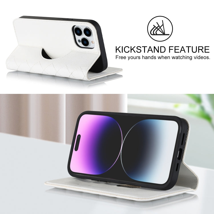 Rhombic MagSafe RFID Anti-Theft Wallet Leather Phone Case, For iPhone 14 Pro Max, For iPhone 13 mini, For iPhone 13