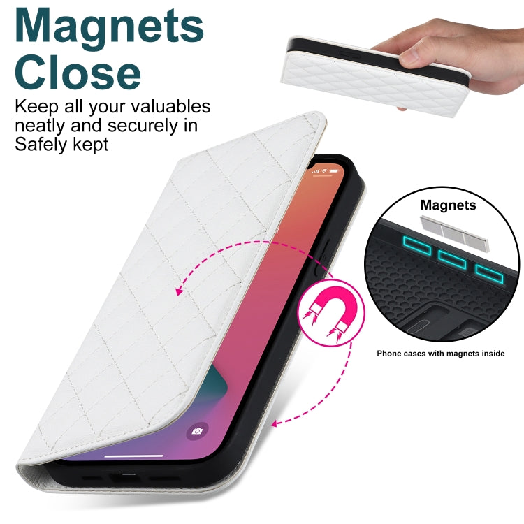 Rhombic MagSafe RFID Anti-Theft Wallet Leather Phone Case, For iPhone 12 / 12 Pro, For iPhone 12 Pro Max