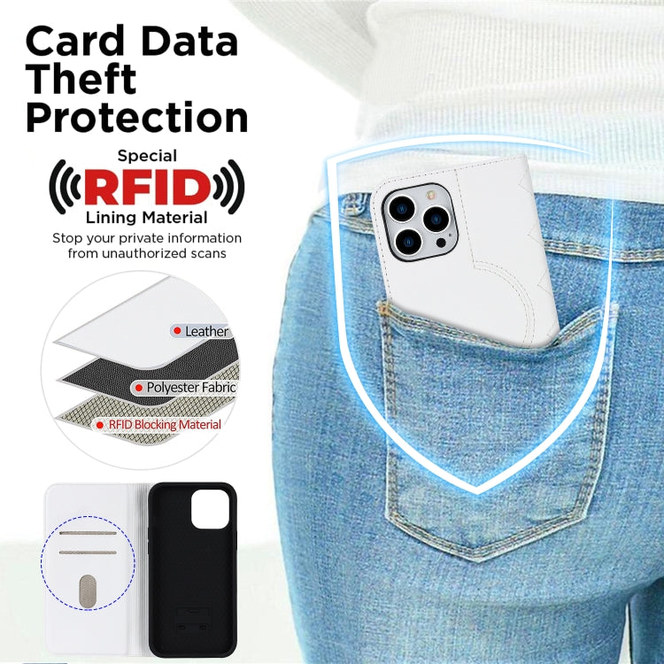 Rhombic MagSafe RFID Anti-Theft Wallet Leather Phone Case, For iPhone 12 / 12 Pro, For iPhone 12 Pro Max