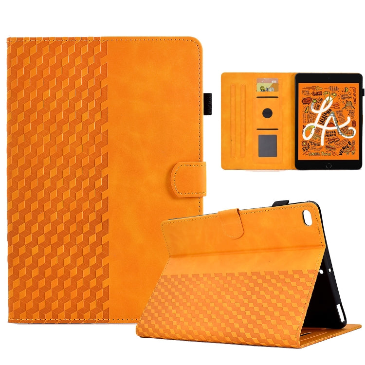 For iPad mini 5 / 4 / 3 / 2 / 1 Rhombus Embossed Leather Smart Tablet Case