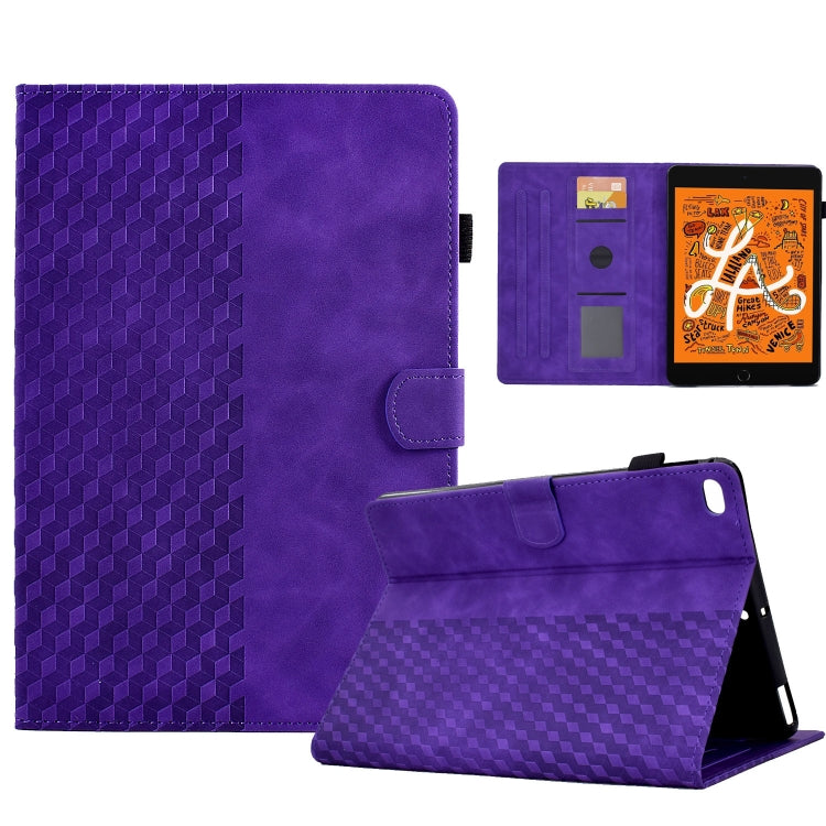 For iPad mini 5 / 4 / 3 / 2 / 1 Rhombus Embossed Leather Smart Tablet Case