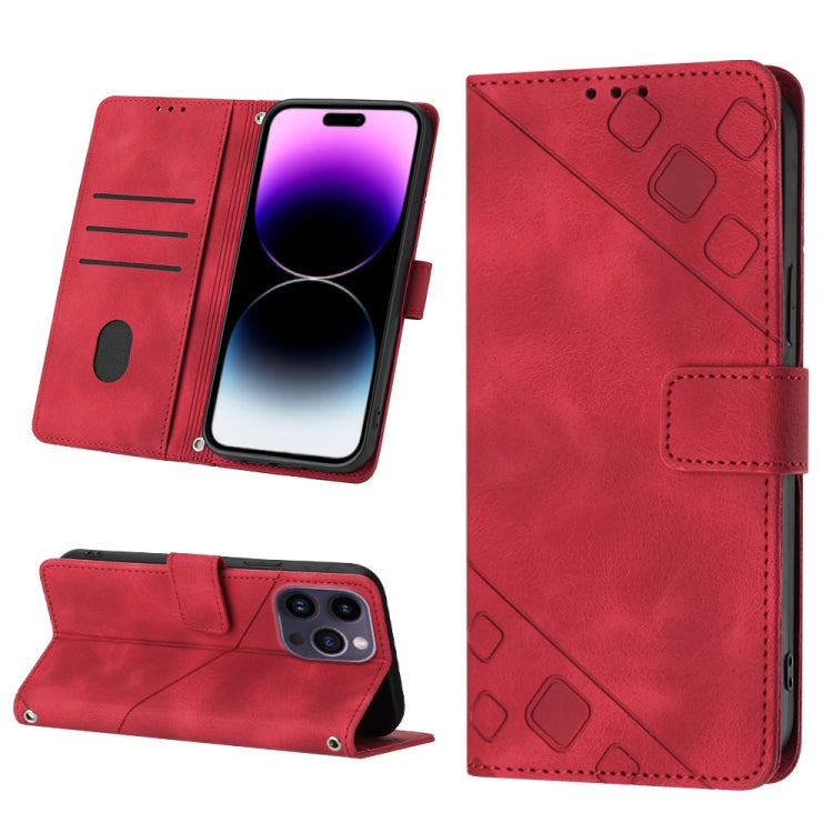 Skin-feel Embossed Leather Phone Case, For iPhone 14, For iPhone 14 Plus, For iPhone 14 Pro, For iPhone 14 Pro Max