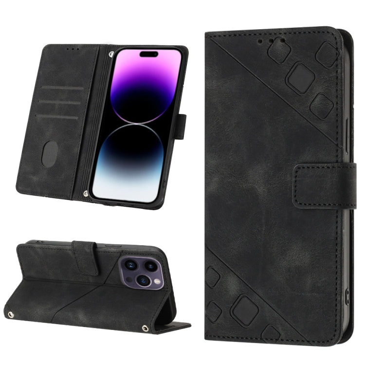 Skin-feel Embossed Leather Phone Case, For iPhone 14, For iPhone 14 Plus, For iPhone 14 Pro, For iPhone 14 Pro Max