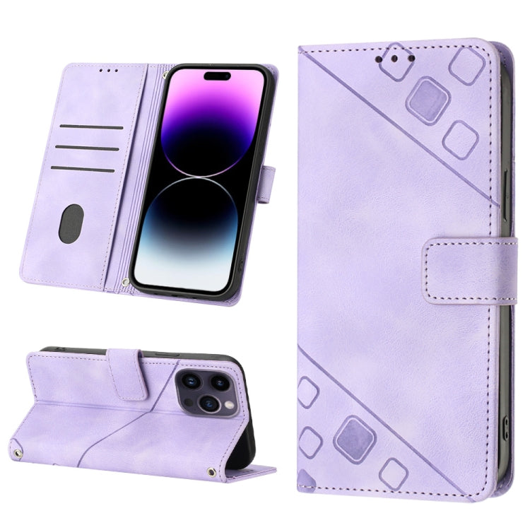 Skin-feel Embossed Leather Phone Case, For iPhone 14, For iPhone 14 Plus, For iPhone 14 Pro, For iPhone 14 Pro Max