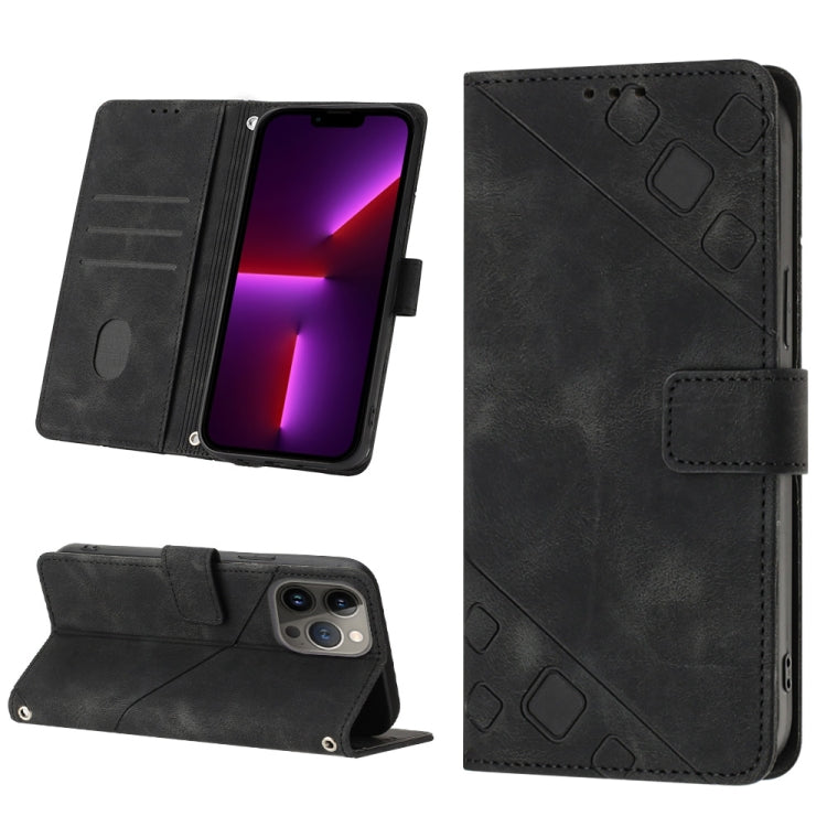 Skin-feel Embossed Leather Phone Case, For iPhone 13 mini, For iPhone 13, For iPhone 13 Pro, For iPhone 13 Pro Max