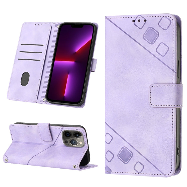 Skin-feel Embossed Leather Phone Case, For iPhone 13 mini, For iPhone 13, For iPhone 13 Pro, For iPhone 13 Pro Max