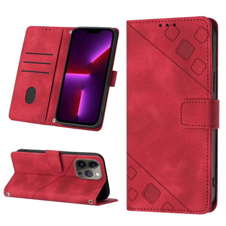 Skin-feel Embossed Leather Phone Case, For iPhone 13 mini, For iPhone 13, For iPhone 13 Pro, For iPhone 13 Pro Max