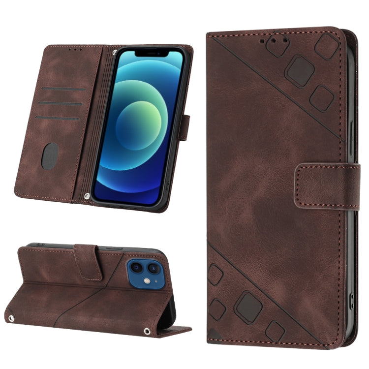 Skin-feel Embossed Leather Phone Case, For iPhone 12 / 12 Pro, For iPhone 12 Pro Max, For iPhone 11, For iPhone 11 Pro Max