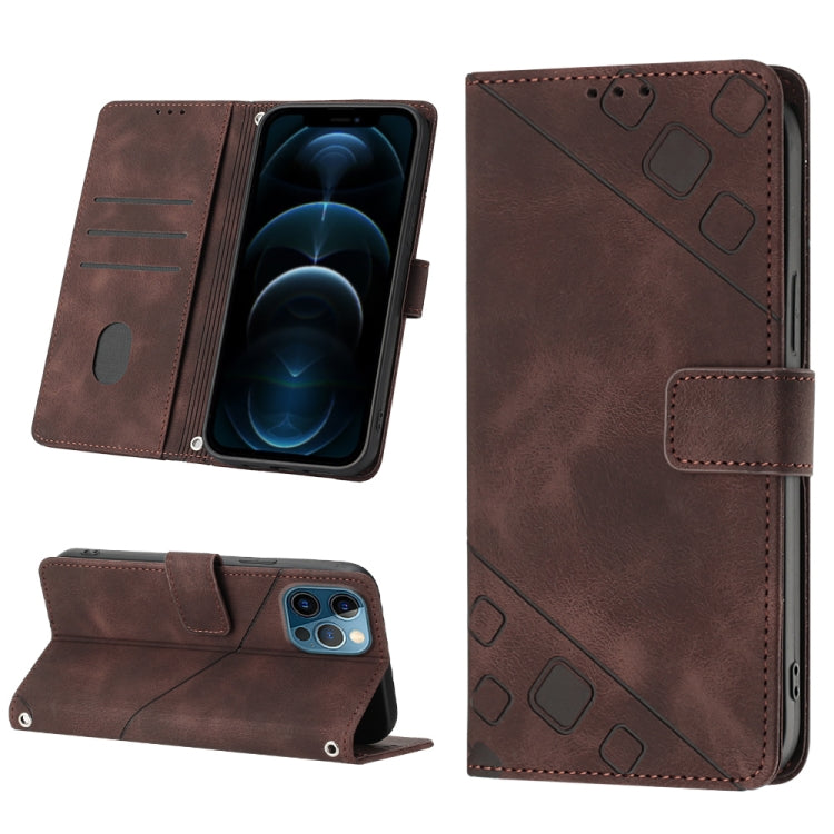 Skin-feel Embossed Leather Phone Case, For iPhone 12 / 12 Pro, For iPhone 12 Pro Max, For iPhone 11, For iPhone 11 Pro Max