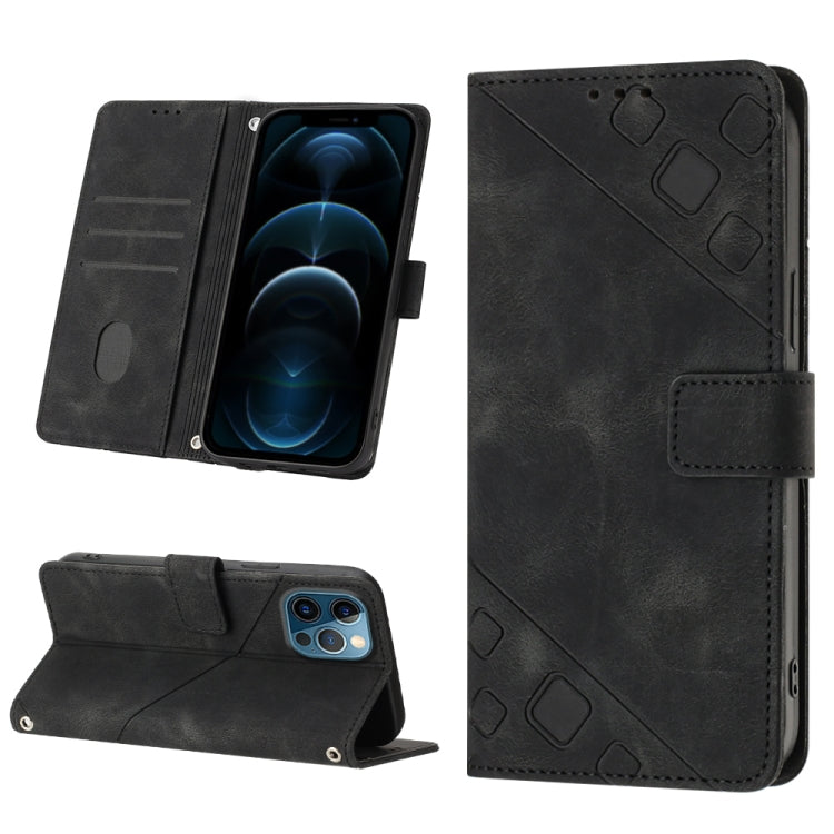 Skin-feel Embossed Leather Phone Case, For iPhone 12 / 12 Pro, For iPhone 12 Pro Max, For iPhone 11, For iPhone 11 Pro Max
