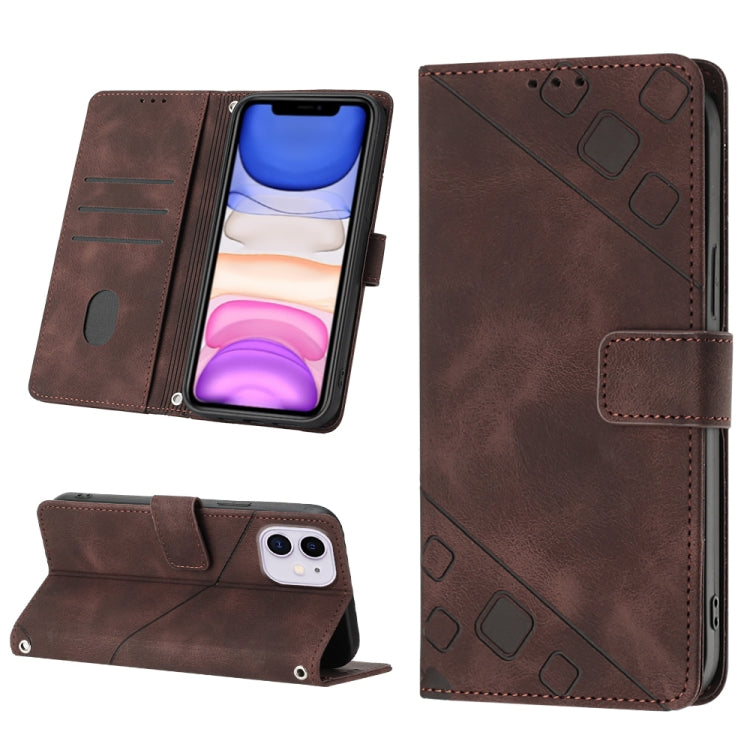 Skin-feel Embossed Leather Phone Case, For iPhone 12 / 12 Pro, For iPhone 12 Pro Max, For iPhone 11, For iPhone 11 Pro Max