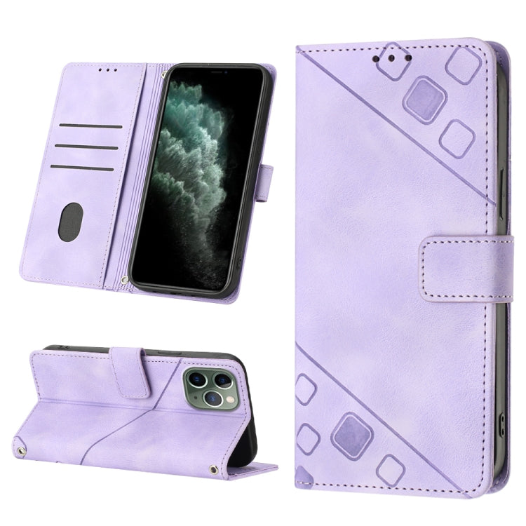 Skin-feel Embossed Leather Phone Case, For iPhone 12 / 12 Pro, For iPhone 12 Pro Max, For iPhone 11, For iPhone 11 Pro Max