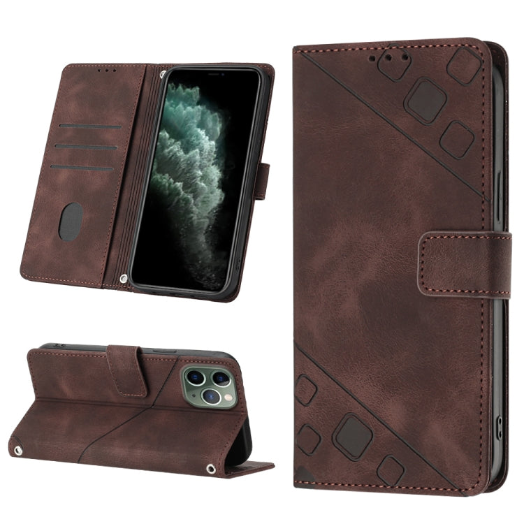 Skin-feel Embossed Leather Phone Case, For iPhone 12 / 12 Pro, For iPhone 12 Pro Max, For iPhone 11, For iPhone 11 Pro Max