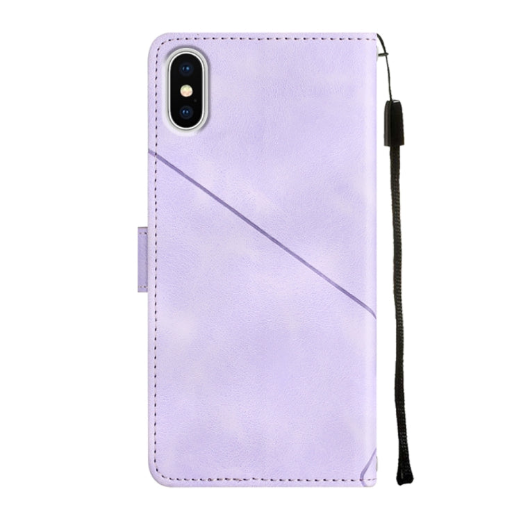 Skin-feel Embossed Leather Phone Case, For iPhone X / XS, For iPhone XR, For iPhone XS Max, For iPhone SE 2022 / 2020 / 7 / 8