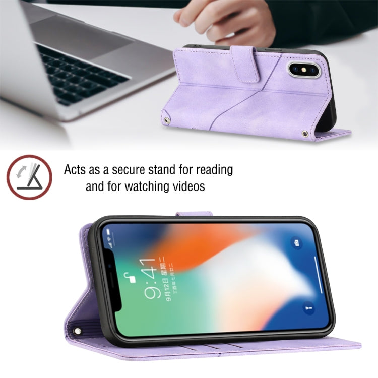 Skin-feel Embossed Leather Phone Case, For iPhone X / XS, For iPhone XR, For iPhone XS Max, For iPhone SE 2022 / 2020 / 7 / 8