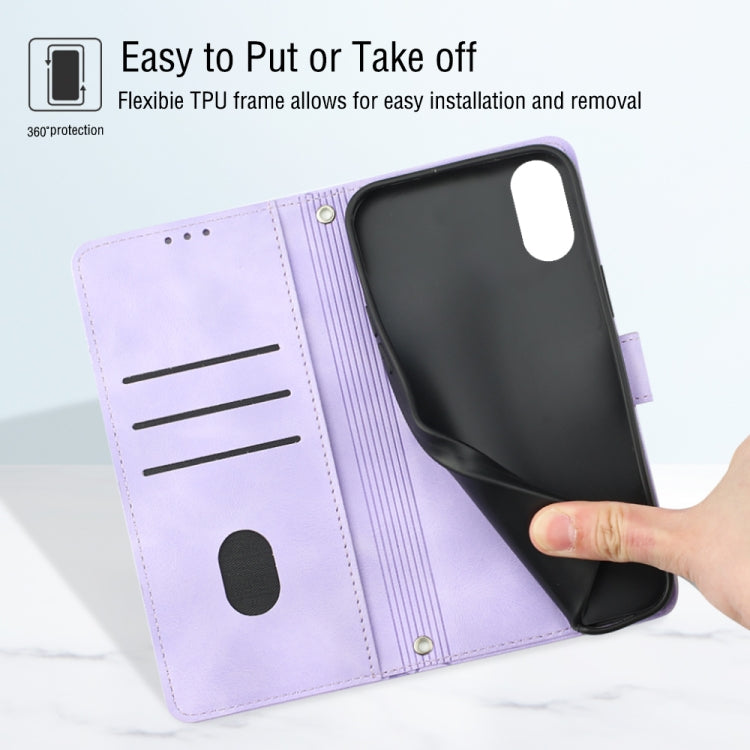 Skin-feel Embossed Leather Phone Case, For iPhone X / XS, For iPhone XR, For iPhone XS Max, For iPhone SE 2022 / 2020 / 7 / 8