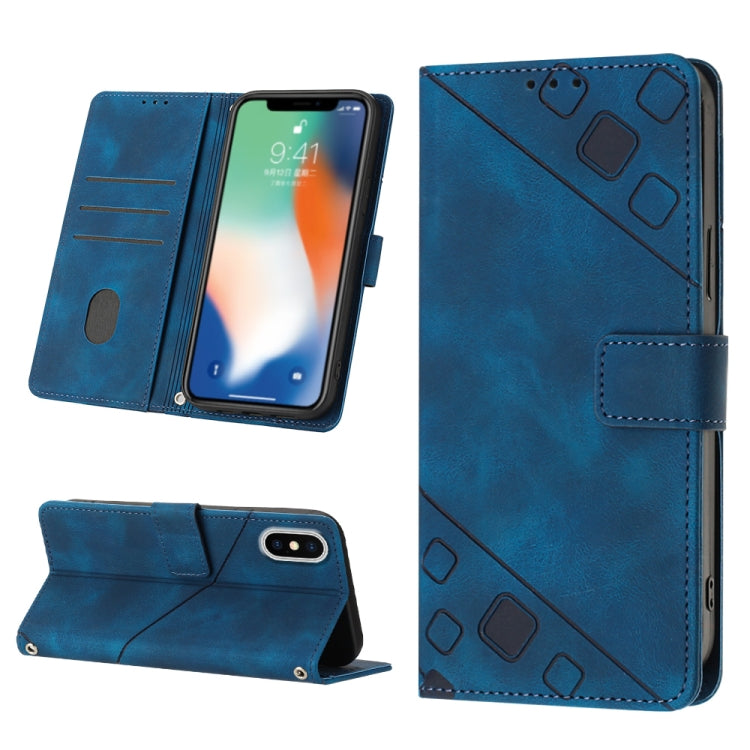 Skin-feel Embossed Leather Phone Case, For iPhone X / XS, For iPhone XR, For iPhone XS Max, For iPhone SE 2022 / 2020 / 7 / 8