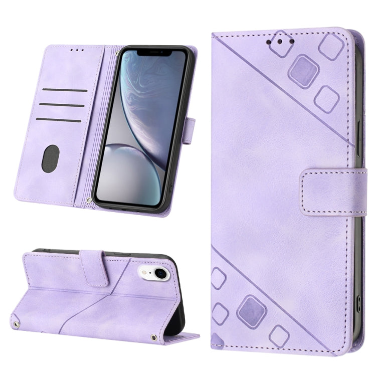 Skin-feel Embossed Leather Phone Case, For iPhone X / XS, For iPhone XR, For iPhone XS Max, For iPhone SE 2022 / 2020 / 7 / 8