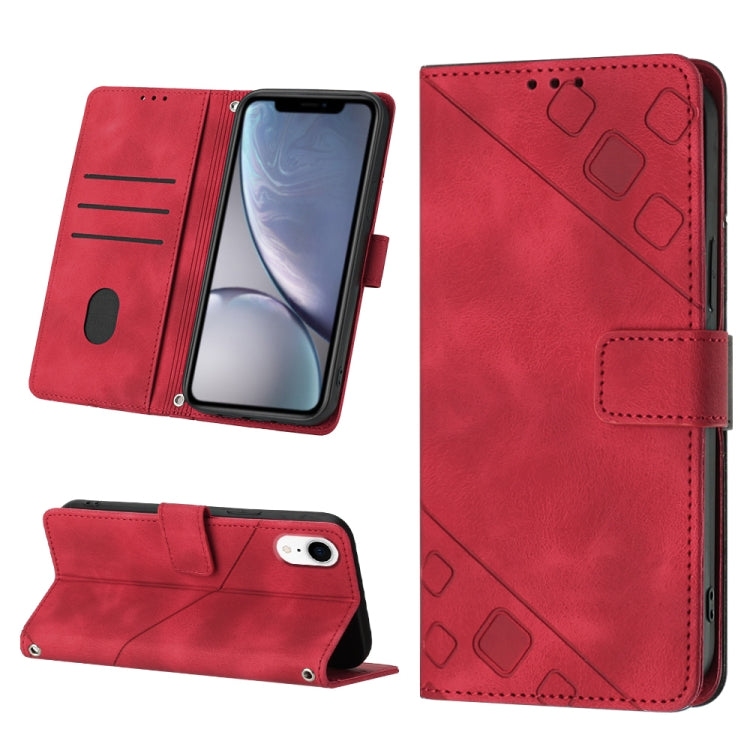 Skin-feel Embossed Leather Phone Case, For iPhone X / XS, For iPhone XR, For iPhone XS Max, For iPhone SE 2022 / 2020 / 7 / 8
