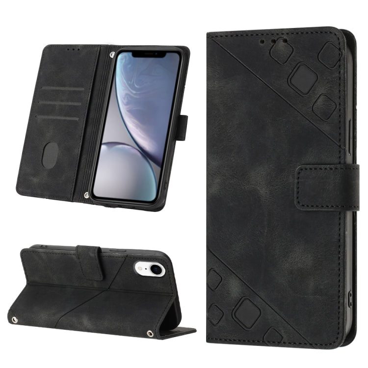 Skin-feel Embossed Leather Phone Case, For iPhone X / XS, For iPhone XR, For iPhone XS Max, For iPhone SE 2022 / 2020 / 7 / 8
