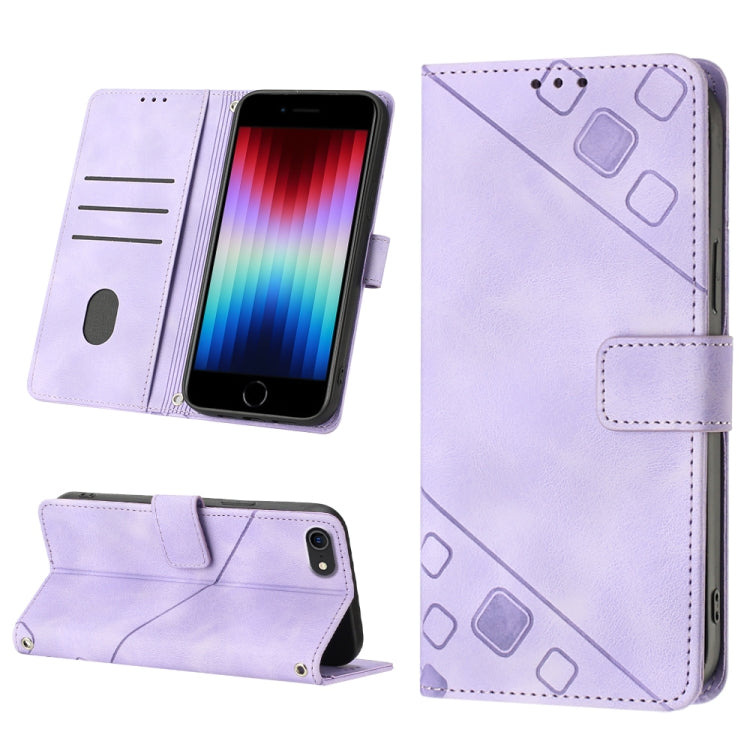 Skin-feel Embossed Leather Phone Case, For iPhone X / XS, For iPhone XR, For iPhone XS Max, For iPhone SE 2022 / 2020 / 7 / 8