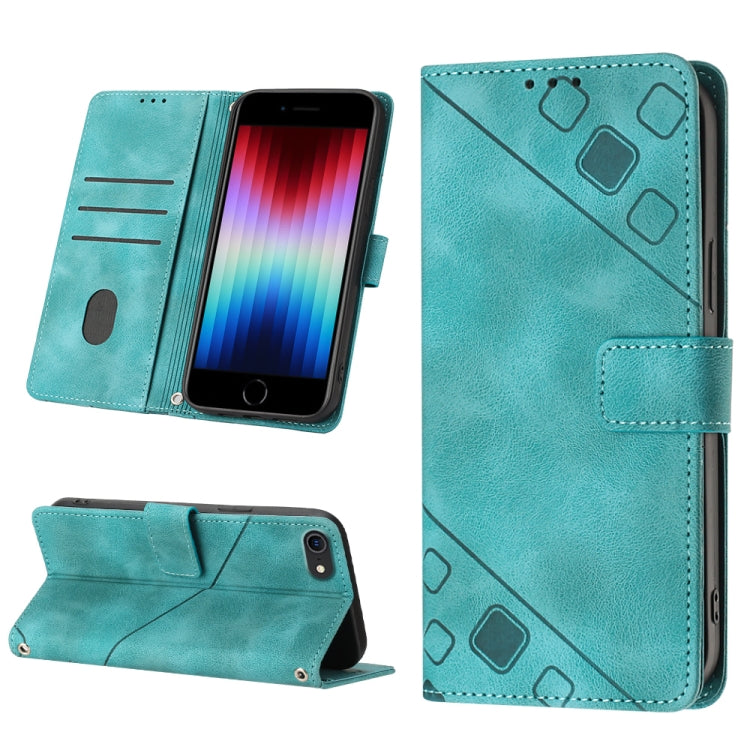 Skin-feel Embossed Leather Phone Case, For iPhone X / XS, For iPhone XR, For iPhone XS Max, For iPhone SE 2022 / 2020 / 7 / 8