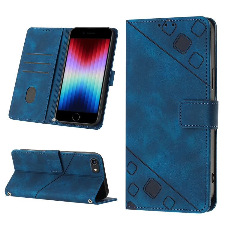 Skin-feel Embossed Leather Phone Case, For iPhone X / XS, For iPhone XR, For iPhone XS Max, For iPhone SE 2022 / 2020 / 7 / 8
