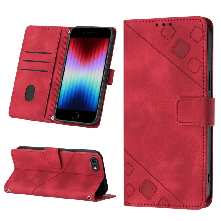 Skin-feel Embossed Leather Phone Case, For iPhone X / XS, For iPhone XR, For iPhone XS Max, For iPhone SE 2022 / 2020 / 7 / 8