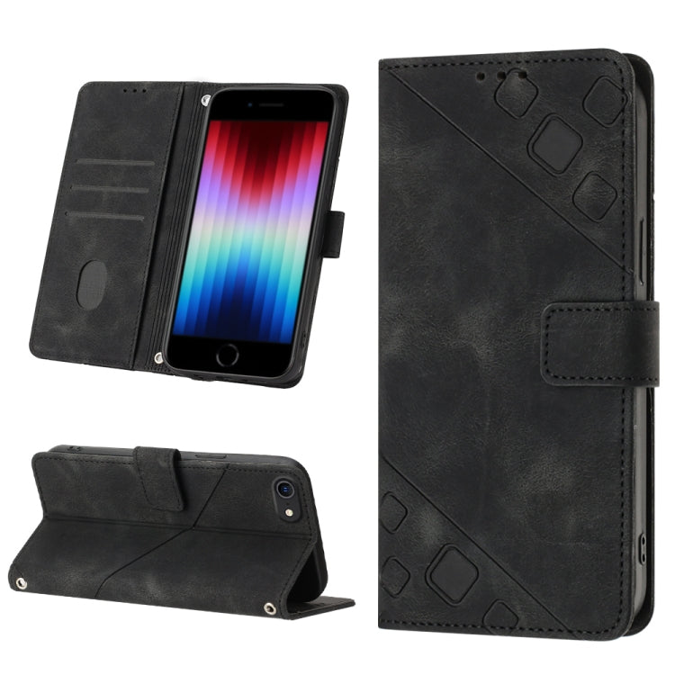 Skin-feel Embossed Leather Phone Case, For iPhone X / XS, For iPhone XR, For iPhone XS Max, For iPhone SE 2022 / 2020 / 7 / 8