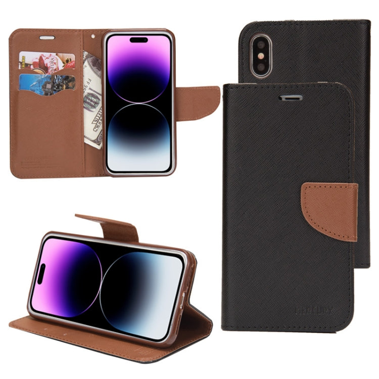 Mercury Contrast Color Splicing Leather Phone Case, For iPhone 14, For iPhone 14 Plus
