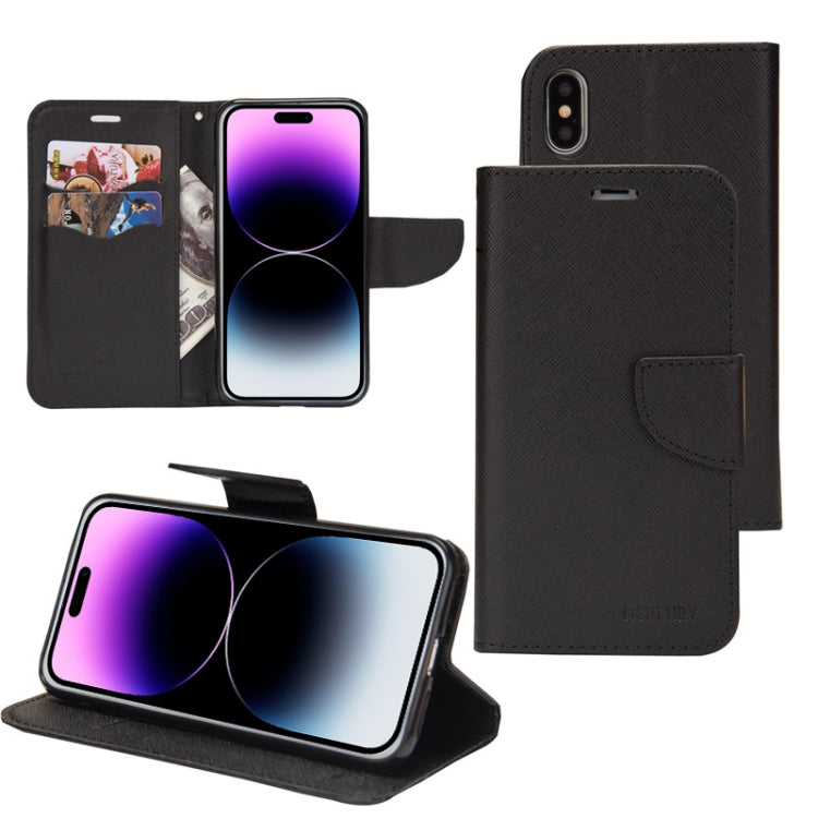 Mercury Contrast Color Splicing Leather Phone Case, For iPhone 14 Pro, For iPhone 14 Pro Max