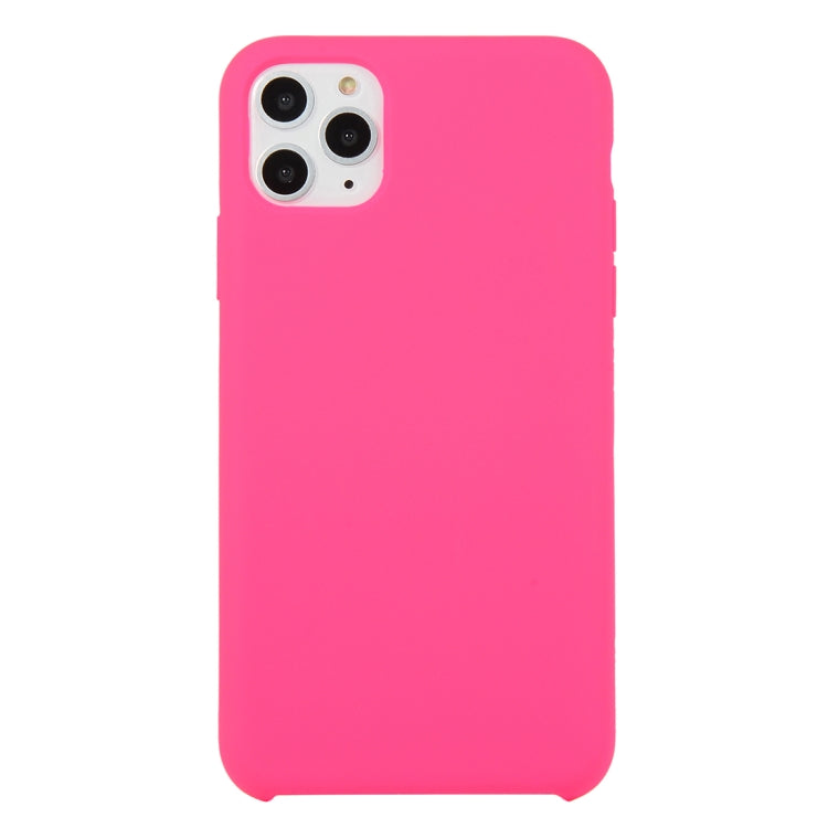 For iPhone 11 Solid Color Solid Silicone Shockproof Case (Hibiscus Pink), For iPhone 11 Pro