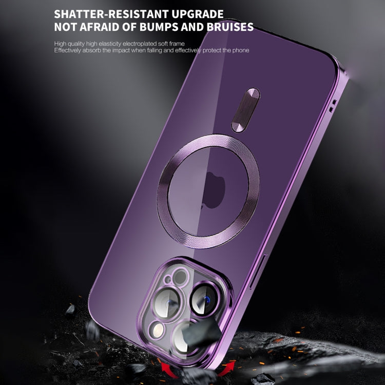 CD Texture Plating TPU MagSafe Phone Case with Lens Film
