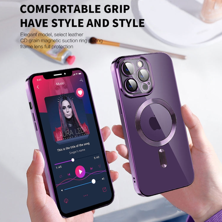 CD Texture Plating TPU MagSafe Phone Case with Lens Film