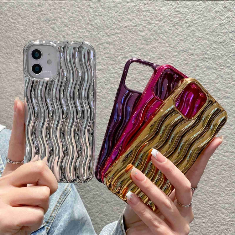 Plating 3D Water Wave Texture Phone Case, For iPhone 14 Pro Max, For iPhone 14 Pro, For iPhone 14, For iPhone 14 Plus, For iPhone 13 Pro Max, For iPhone 13 Pro