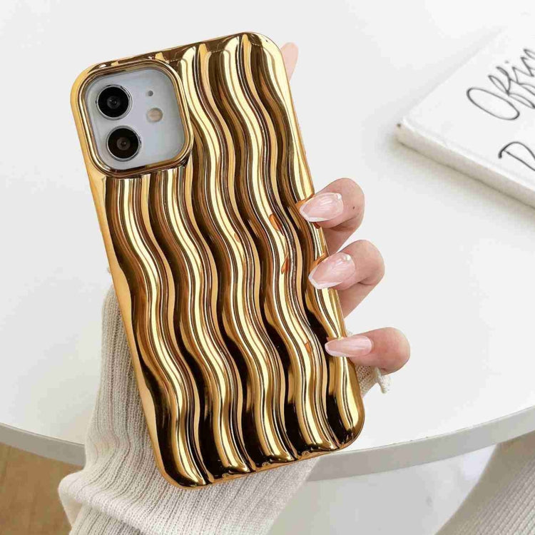 Plating 3D Water Wave Texture Phone Case, For iPhone 13, For iPhone 12 Pro Max, For iPhone 12 / 12 Pro, For iPhone 11 Pro Max, For iPhone 11