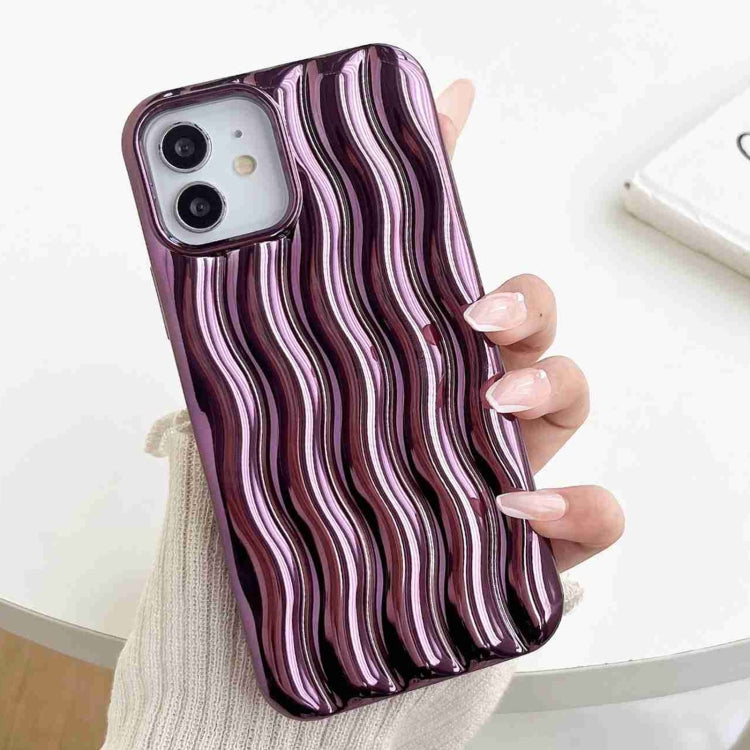 Plating 3D Water Wave Texture Phone Case, For iPhone 13, For iPhone 12 Pro Max, For iPhone 12 / 12 Pro, For iPhone 11 Pro Max, For iPhone 11